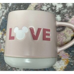 Disney "Love" Mickey Mouse Icon Coffee Mug Pink Valentine Stoneware
